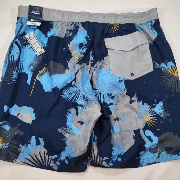George At The Knee Men's 2XL Blue Board Swim Trunks Shorts UPF 50+ Stretch‎ - Picture 9 of 11